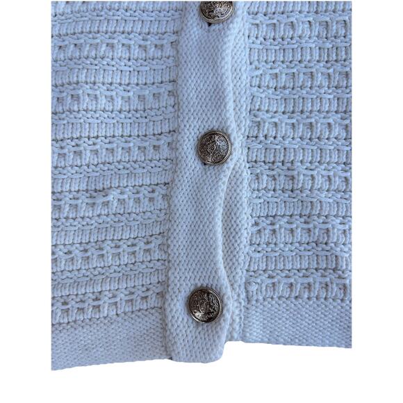 Loft Knit Women’s Cardigan Sweater Cream Size L Button Front New With Tags - Picture 3 of 6
